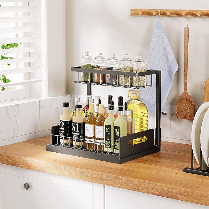 VUSIGN Under Sink Organizers Storage, 2 Tier Under Cabinet Organizer Shelf - Image 5