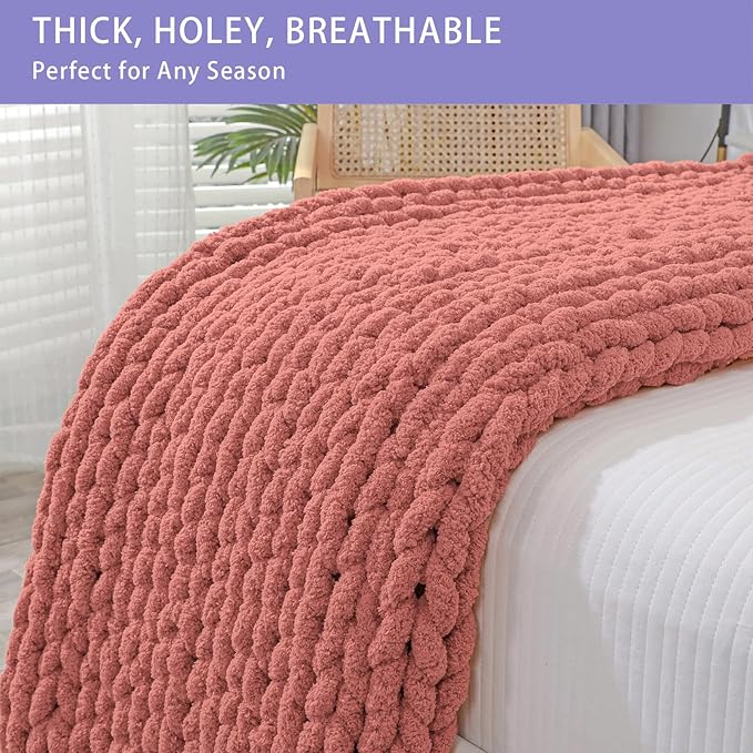 Bigacogo Chunky Knit Throw Blanket - Image 4