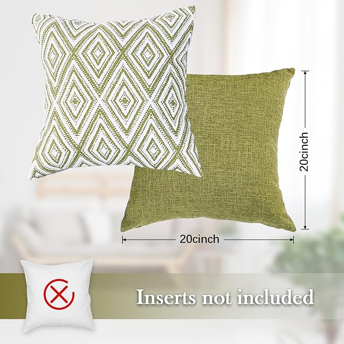 HPUK Decorative Throw Pillow Covers Set of 4 Geometric Design Linen Cushion - Image 3