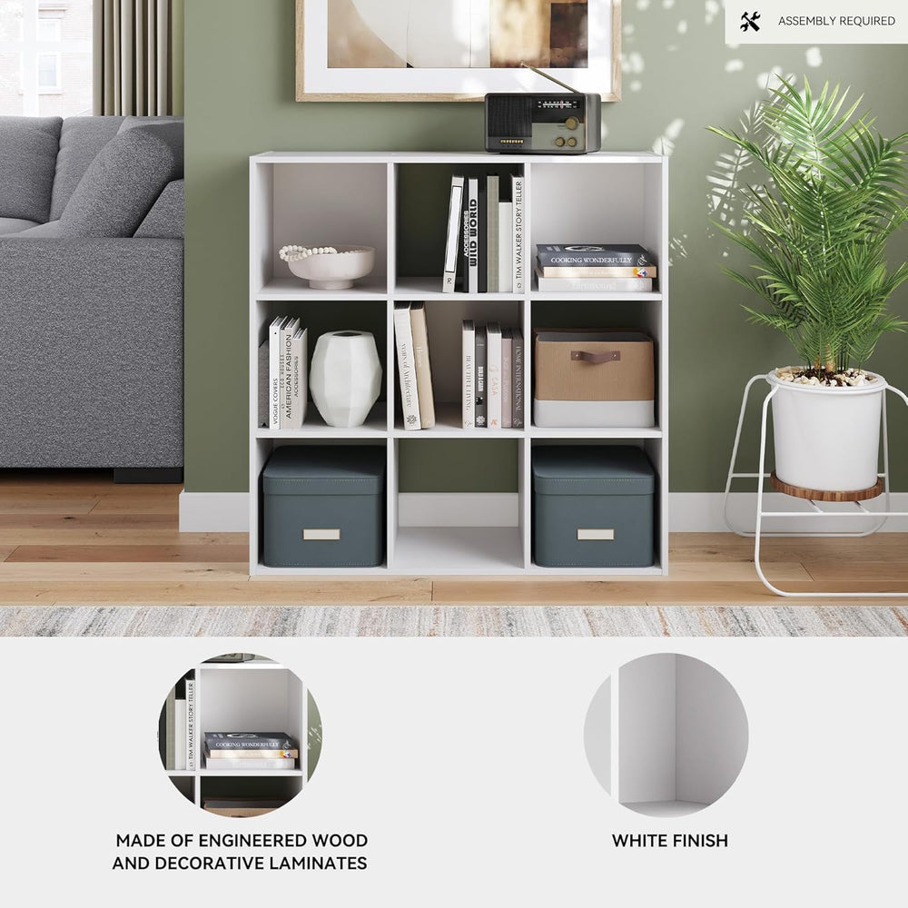 Signature Design by Ashley Onita Modern 3-Tier Floor Standing 9 Cube Organize...