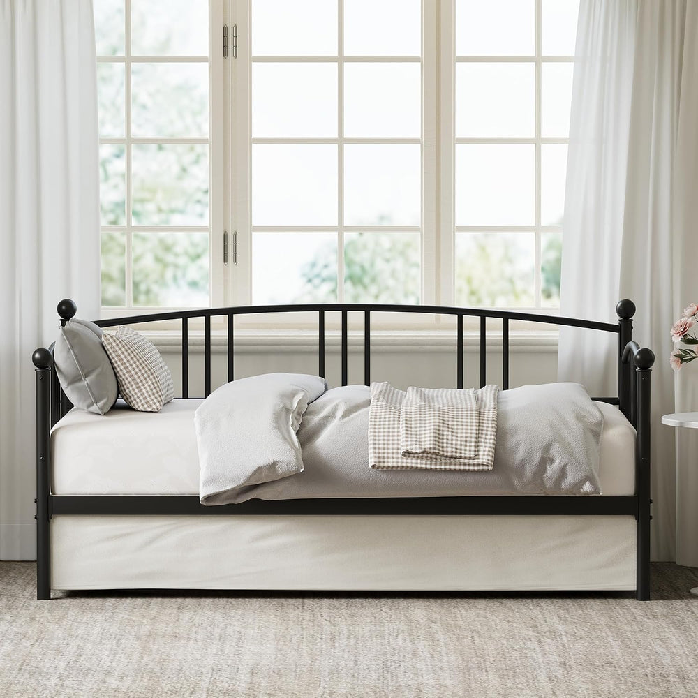 IDEALHOUSE Twin Daybed Without Trundle, Metal Twin Size Daybed, Steel Slat Su...