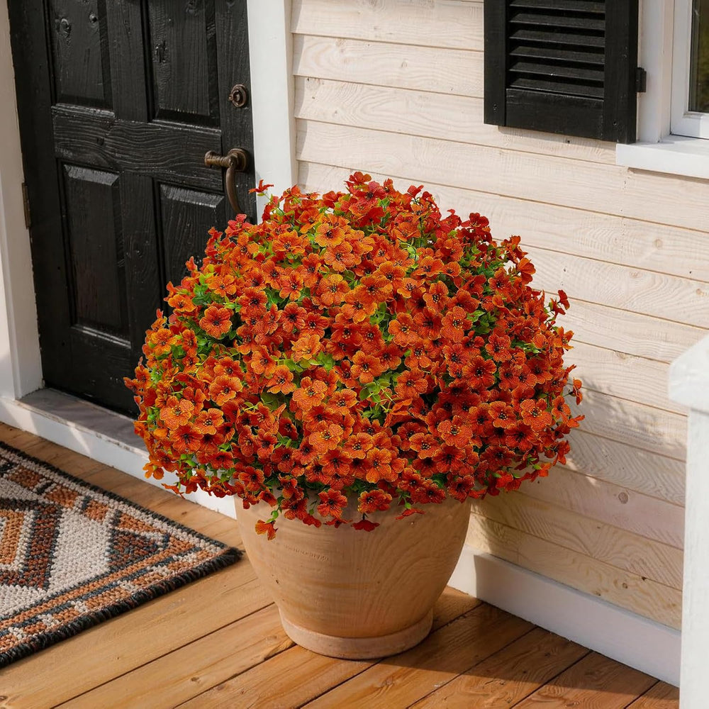 Artificial Fall Mums Outdoor Flowers, UV Resistant Faux Autumn Daisy Plants, ...