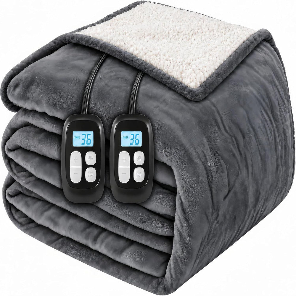 Soypipo Electric Heated Blanket King 90"x100" - Light Gray, ETL Cer...