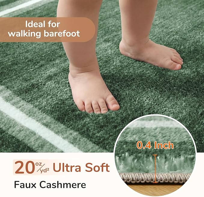 OPPODREAM Border Soft Area Rugs 8x10, Washable Green Rug - Image 2