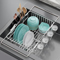 Dish Drying Rack in Sink: Expandable, 3-Slot Utensil Holder, Anti-Slip Handle. by Jouzevic