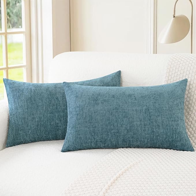 CaliTime Throw Pillow Covers Decorative 16 X 26 Inches Pack of 2 Cozy Chenille by CaliTime