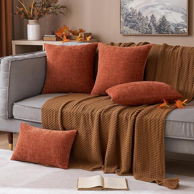 MIULEE Pack of 2 Couch Throw Pillow Covers 12x20 Inch Soft Burnt Orange - Image 8
