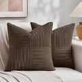 Fancy Homi 2 Packs Dark Brown Decorative Throw Pillow Covers 18x18 Inch by Fancy+Homi