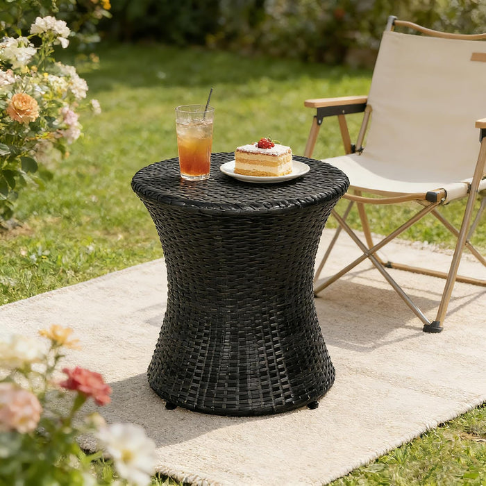 Sundale Outdoor Wicker Small Side Table Patio Rattan End Table
