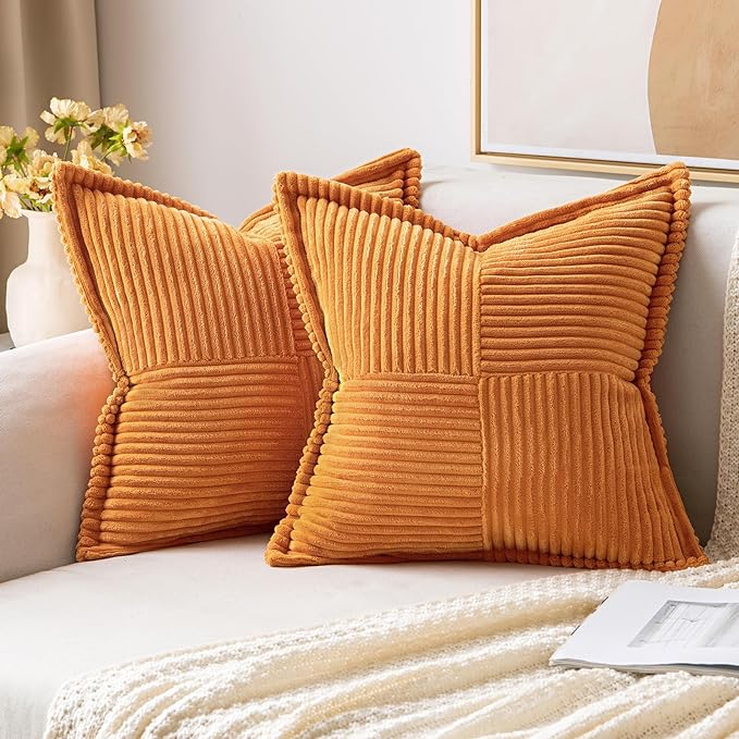 MIULEE Burnt Orange Decorative Throw Pillow Covers by MIULEE
