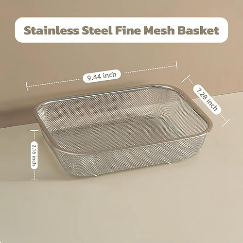 18/8 Stainless Steel Fine Mesh Strainer Basket - Image 2