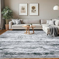 Lansny Modern Abstract 8x10 Large Machine Washable Living Room Rug Non-Slip by lansny