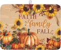 Fall Pumpkin Sunflower Dish Drying Mat 18”x24” Faith Family Fall Drying Mat by Kawani