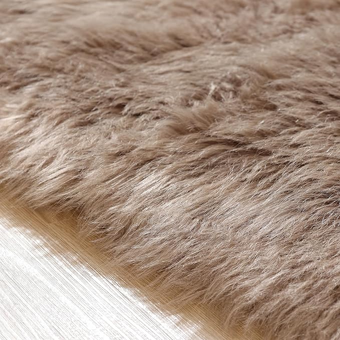 ORINOVA Beige Furry Washable Area Rugs - Image 6