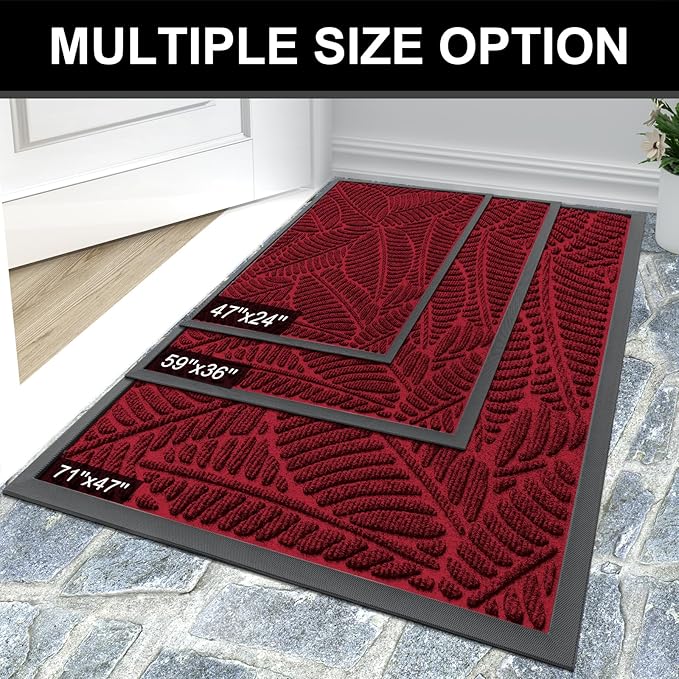 Colorxy Waterproof Doormat, Sturdy Natural Rubber Front Indoor Mat, Non Slip - Image 7