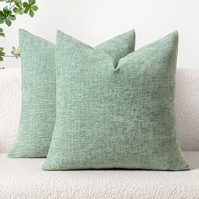 MIULEE Pack of 2 Couch Throw Pillow Covers 18x18 Inch Soft Greyish Green by MIULEE