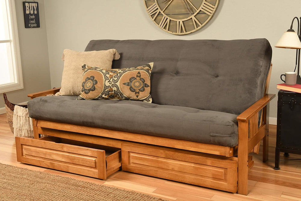 Kodiak Furniture Monterey Futon Set with Storage Drawers, with Butternut Base...