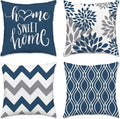 Hexagram Geometric Blue Pillow Covers 16x16 Set of 4, Decorative Outdoor Boho by Hexagram