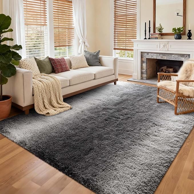 Area Rugs for Living Room, Tie-Dyed 5x7 Feet Soft Fluffy Shagg Plush Rug High - Image 2