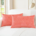 CaliTime Throw Pillow Covers Decorative 12 X 20 Inches Pack of 2 Cozy Chenille by CaliTime