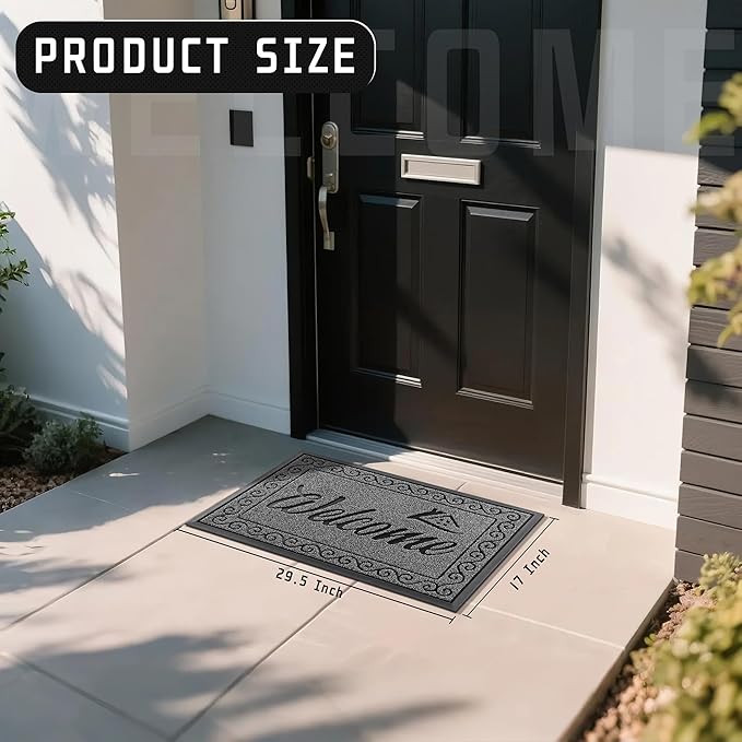 Yimobra Welcome Front Door Mat, Heavy Duty Easy Clean Doormat Indoor Outdoor - Image 4