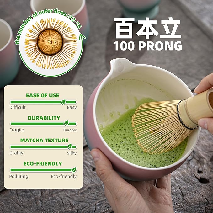 TEANAGOO Matcha Whisk Set Pink, Ceremony Matcha Set Kit Grident Pink, Matcha - Image 8