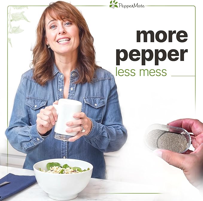 PepperMate Traditional Pepper Mill- Manual High Volume Peppercorns and Salt