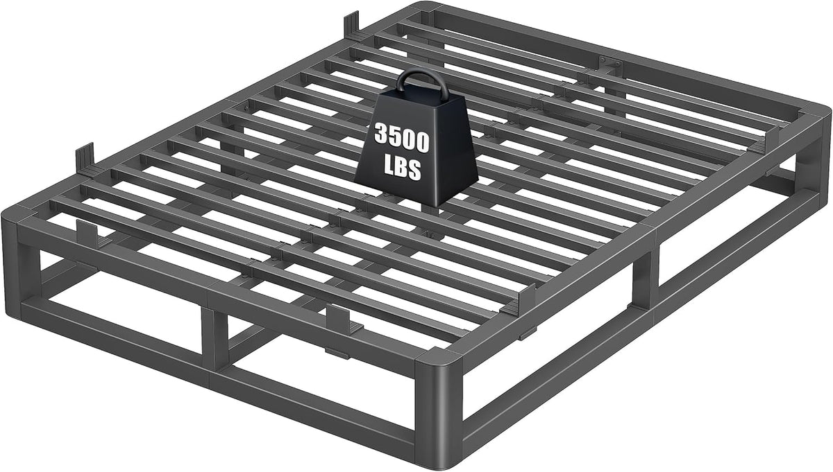 10 inch metal king bed frame with rounded shown in use