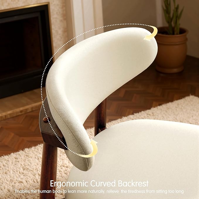 CHUN YI Dining Chairs Set of 2, Upholstered Solid Wood Dining Room Chairs, Mi...