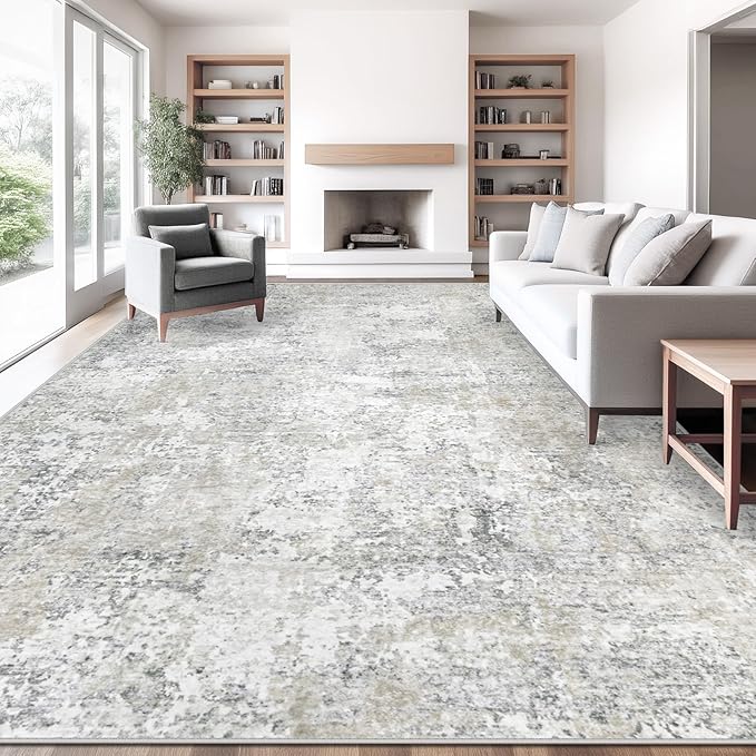 10x14 Area Rugs for Living Room, Washable Modern Abstract Large Area Rug by XLUEZ