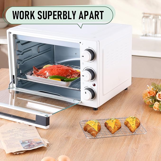 Homikit Toaster Oven Pan with Rack Set, 9 x 7 Inch Small Baking Sheet with Wire - Image 5
