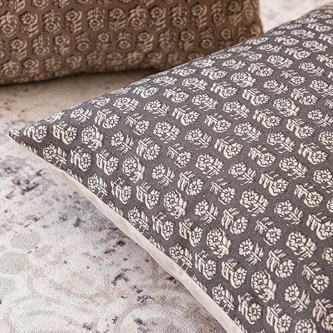 Foindtower Set of 2 Decorative Vintage Long Lumbar Throw Pillow Covers Neutral - Image 3