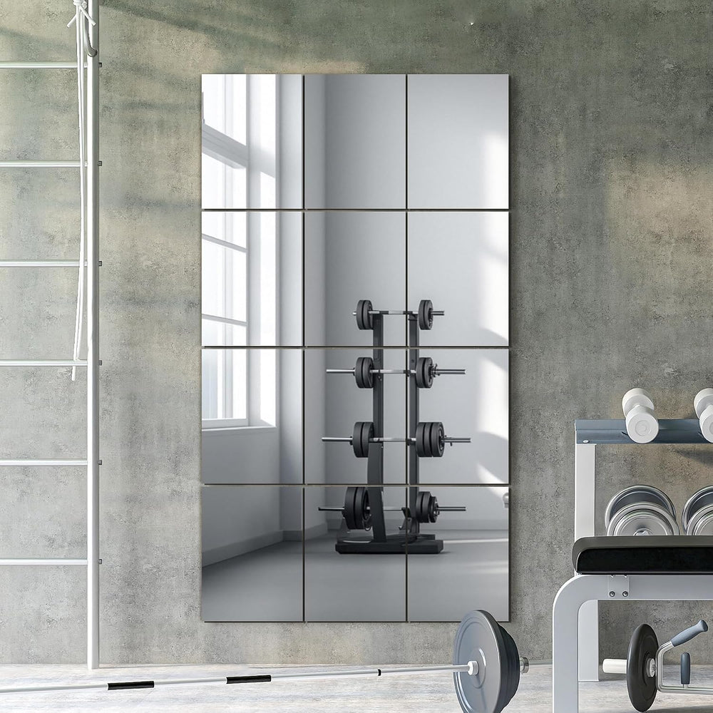 TRAHOME Wall Mirror Tiles, 16"x12"x12PCS Full Length Home Gym Mirror