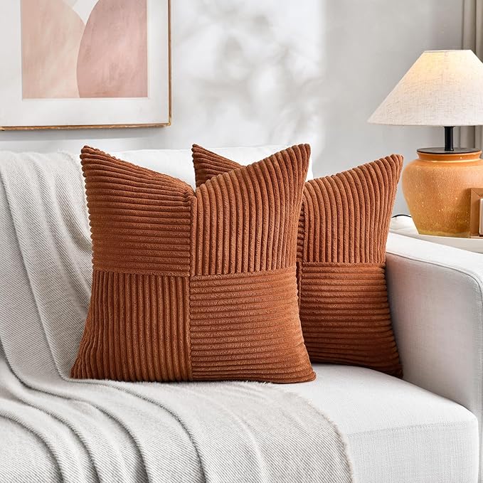 Fancy Homi 2 Packs Rust Samll Decorative Throw Pillow Covers 14x14 Inch - Image 6