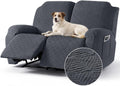 Timeles Loveseat Covers Washable, Stretch Couch Slipcovers, Gray | 2 Seater 4-Pieces Jacquard Soft Recliner Sofa Covers Furniture Protector with Pocket for Pets Kids