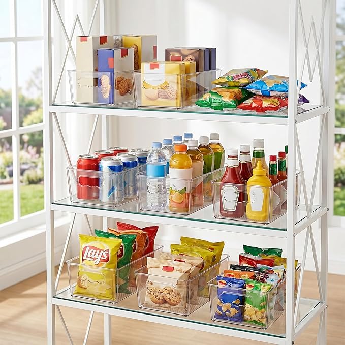 Vtopmart 6pcs Clear Organizers and Storage Bins, Plastic Storage Containers - Image 7