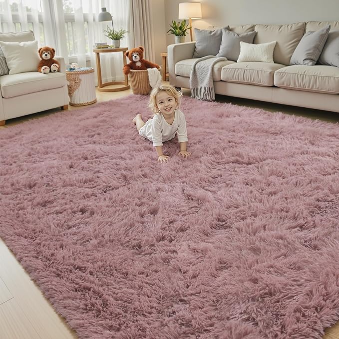 Rugs for Living Room 5x8, Alfombras para Salas Shag Large Plush Soft Area Rug by Junhejiamei