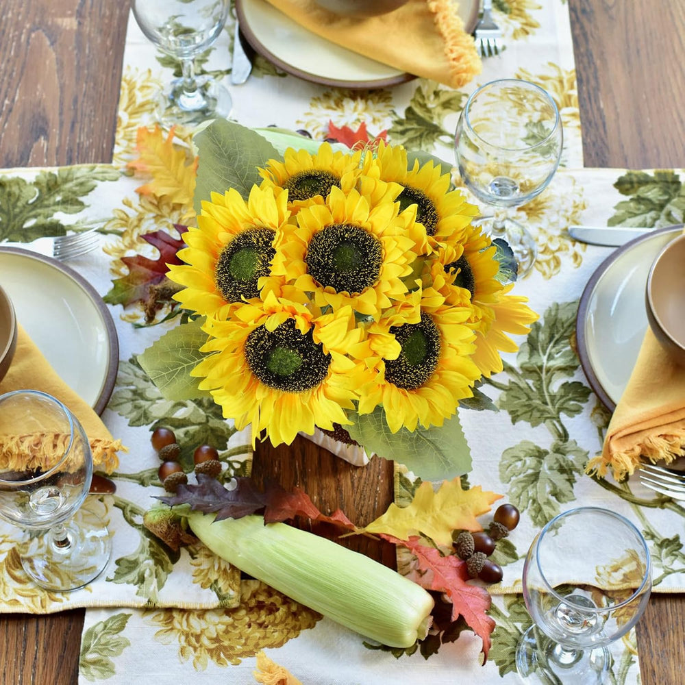 14Pcs Realistic Silk Sunflowers Artificial Flowers,12.6''Fake Sunflow...
