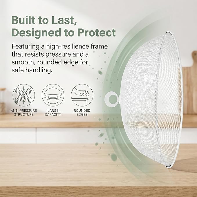 MAGICLULU 2-Pack Metal Mesh Food Covers, 11.8-Inch Net Dome Plate Fly Tents - Image 4