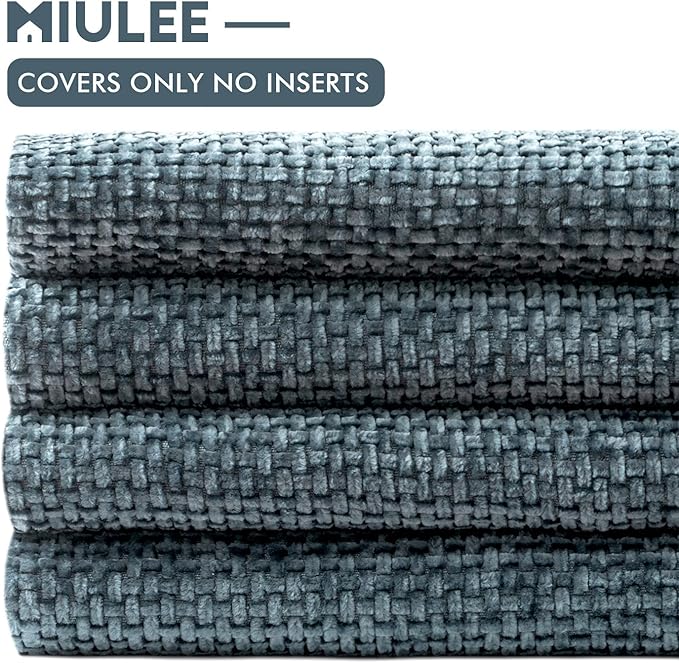 MIULEE Pack of 4 Couch Throw Pillow Covers 20x20 Inch Navy Blue Soft Decorative
