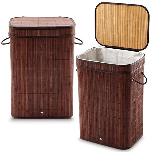2 Pack 21 Gallon Bamboo Slim Trash Can by Kritkin