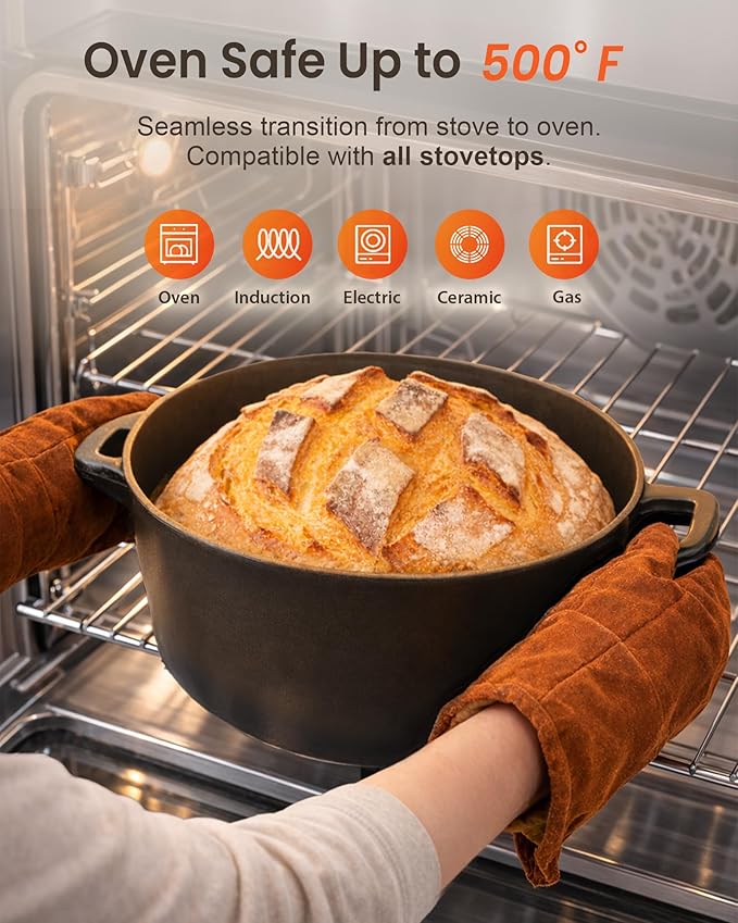 Nuwave 6QT LUX Healthy Enameled Cast Iron Dutch Oven Pot - Image 6