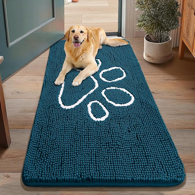 Smiry Dog Door Mat for Muddy Paws, Absorbent Dirt Trapper Non Slip Quick Dry by Smiry