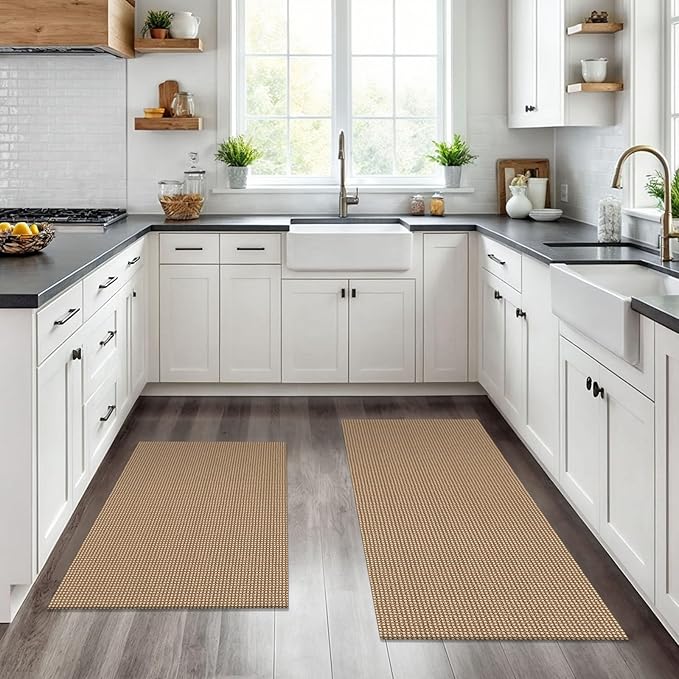 KOZYFLY Area Rug Runner Sets of 2 Pcs 2x3 and 2x6 Washable Kitchen Rugs Non by KOZYFLY