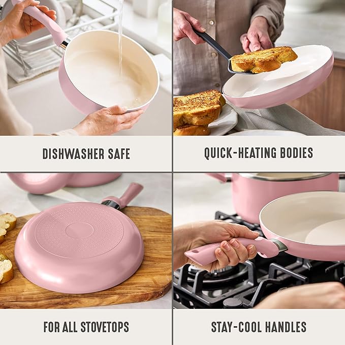 GreenLife 2-Piece Nonstick Frying Pan Set, 8” & 10” Skillets, Non-Toxic Ceramic - Image 5