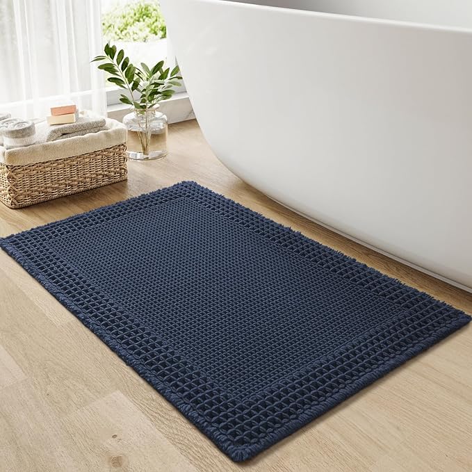RESARE Waffle Bath Mat for Bathroom, Super Absorbent Bathroom Rugs Non Slip by Resare