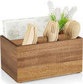 DRASTAR Utensil Caddy, Acacia Wood Silverware Holder, Cutlery Storage Containers by EnhanceYourDailyLife