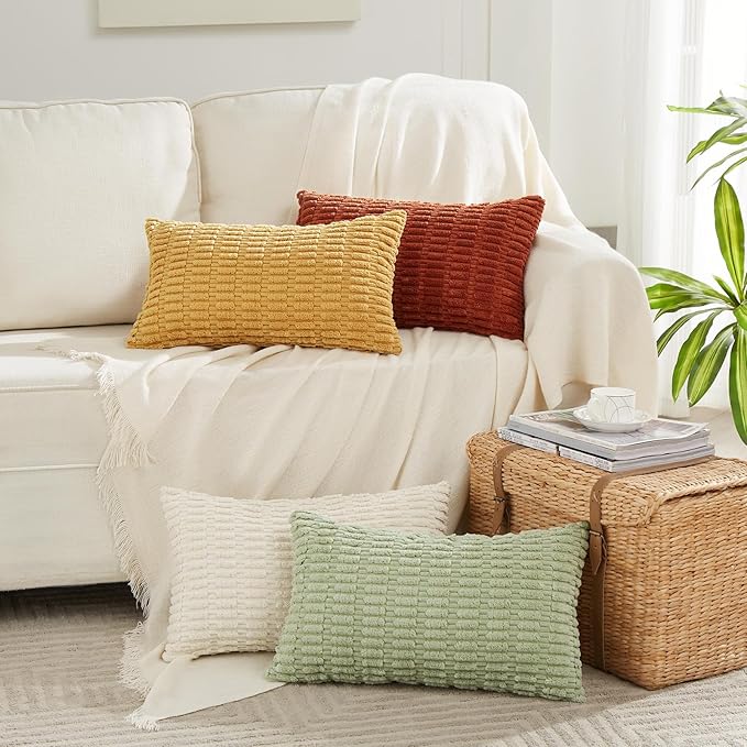 Fancy Homi 4 Packs Fall Boho Lumbar Decorative Throw Pillow Covers 12x20 Inch - Image 7