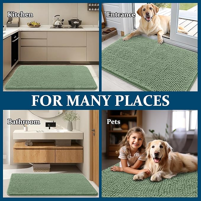 OLANLY Dog Door Mat for Muddy Paws 47x20, Absorbs Moisture and Dirt, Absorbent - Image 8