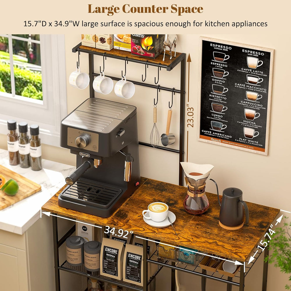 3IngSeagulls Baker's Rack for Kitchen with Storage, Microwave Stand with ...